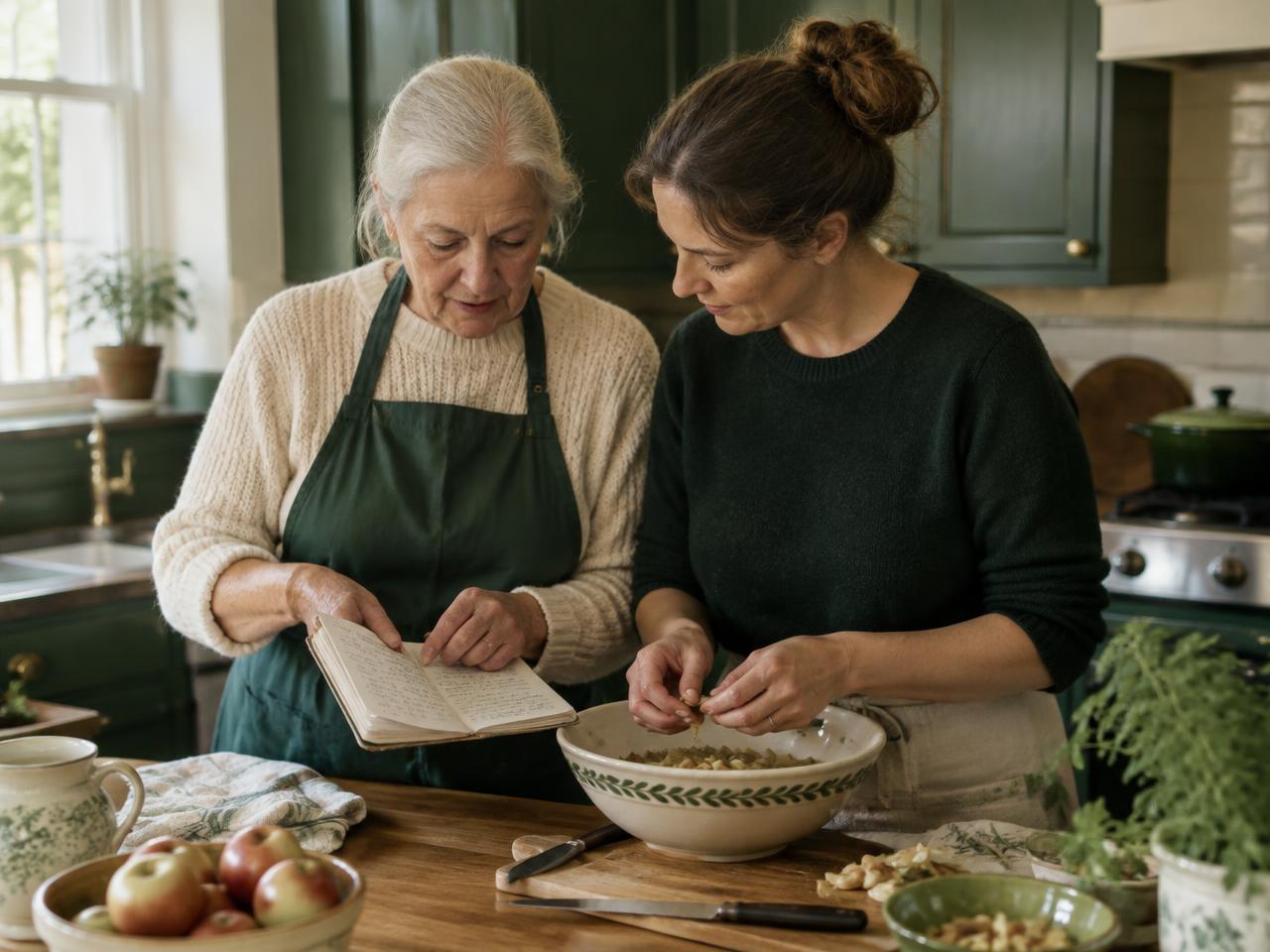 A family preserving the knowledge behind a handwritten recipe
